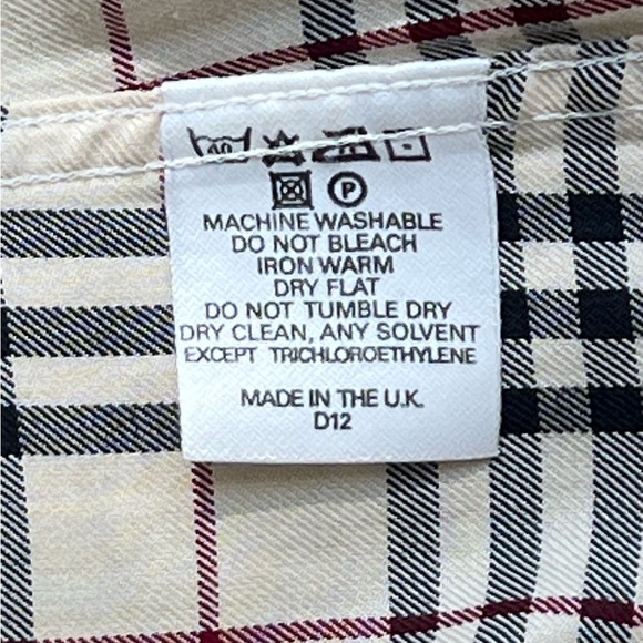 Burberry Beige and Black Plaid Button Down Shirt - Picture 9 of 12
